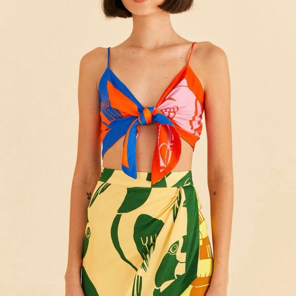 Mixed rainbow toucans miniskirt
